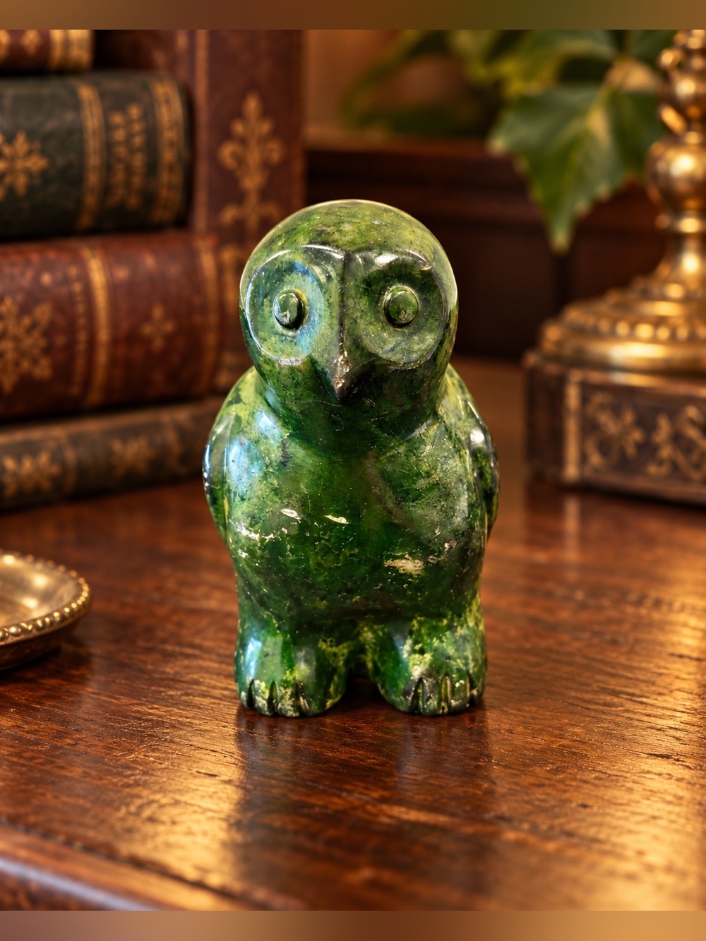 🦉 Vintage Green Thorn Arts Nanaimo Canada Owl Sculpture Venture West Native Arts